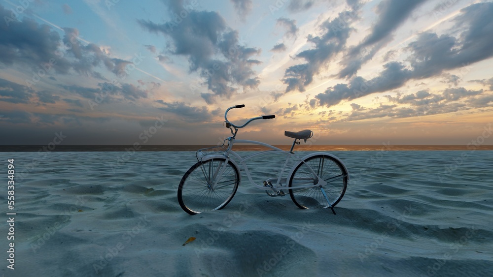 Fototapeta premium bicycle on the beach