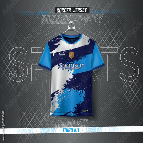 Soccer jersey design for sublimation.abstract mordern sports jersey design template
