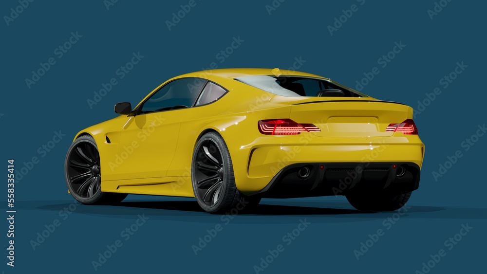 Obraz premium 3D rendering of a generic concept car