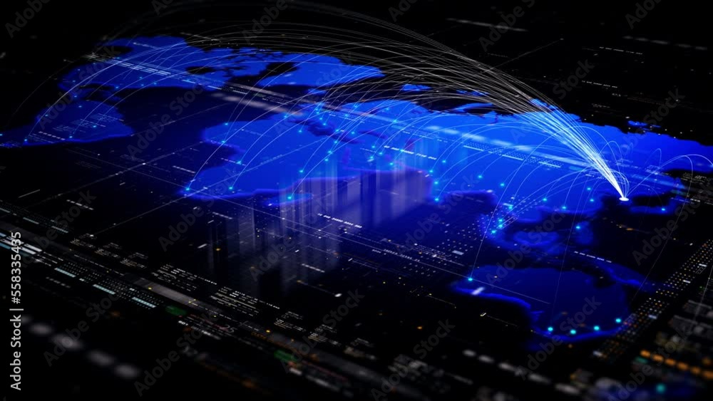 Global connectivity from Seoul, South Korea to other major cities around the world. Technology and network connection, trading and traveling concept. Global connectivity from Seoul, South Korea to other major cities around the world. Technology and network connection, trading and traveling concept.