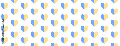 Blue and yellow halves Hearts. For original designs, cards, prints, designer packaging, and stylish textiles. Valentine Day.
