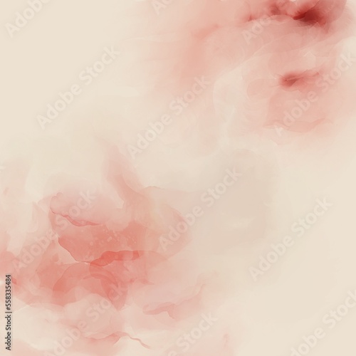 Soft red watercolor background on paper texture. Social media story, post background for wedding, beauty, cosmetics, jewelry, spiritual, yoga, meditation. Invitation card template