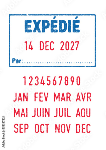 Tampon expédié avec les dates modifiables en vectoriel