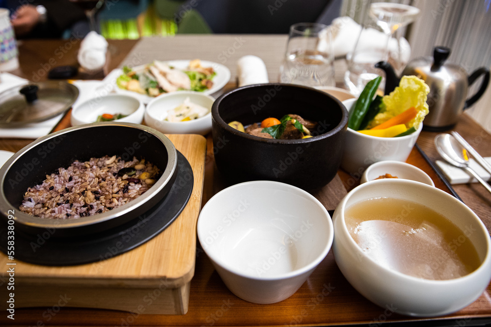 Food using steamed beef ribs, Korean traditional food, health food, Food using steamed beef ribs, Korean traditional food, health food,