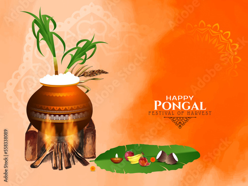 Happy Pongal Indian traditional festival background