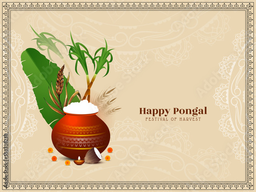 Happy Pongal south Indian cultural festival background