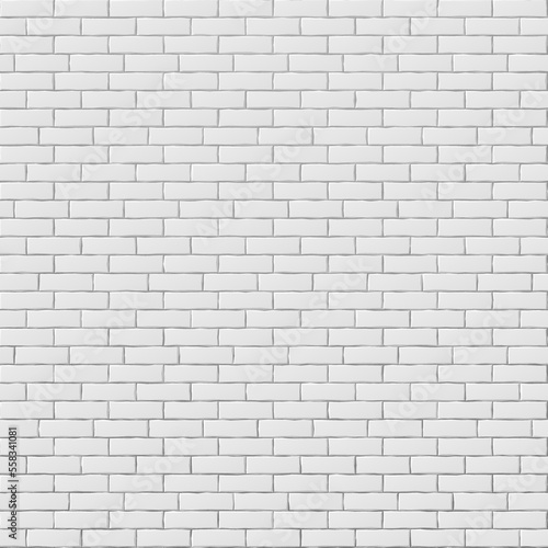 White brick wall background. Realistic seamless pattern