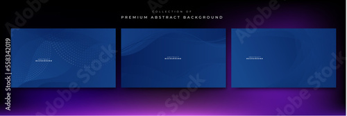 dark blue geometric shapes abstract modern technology background design. Vector abstract graphic presentation design banner pattern wallpaper background web template. © TitikBak