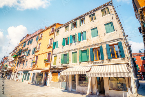 Fototapeta Naklejka Na Ścianę i Meble -  Vintage old street with beautiful buildings