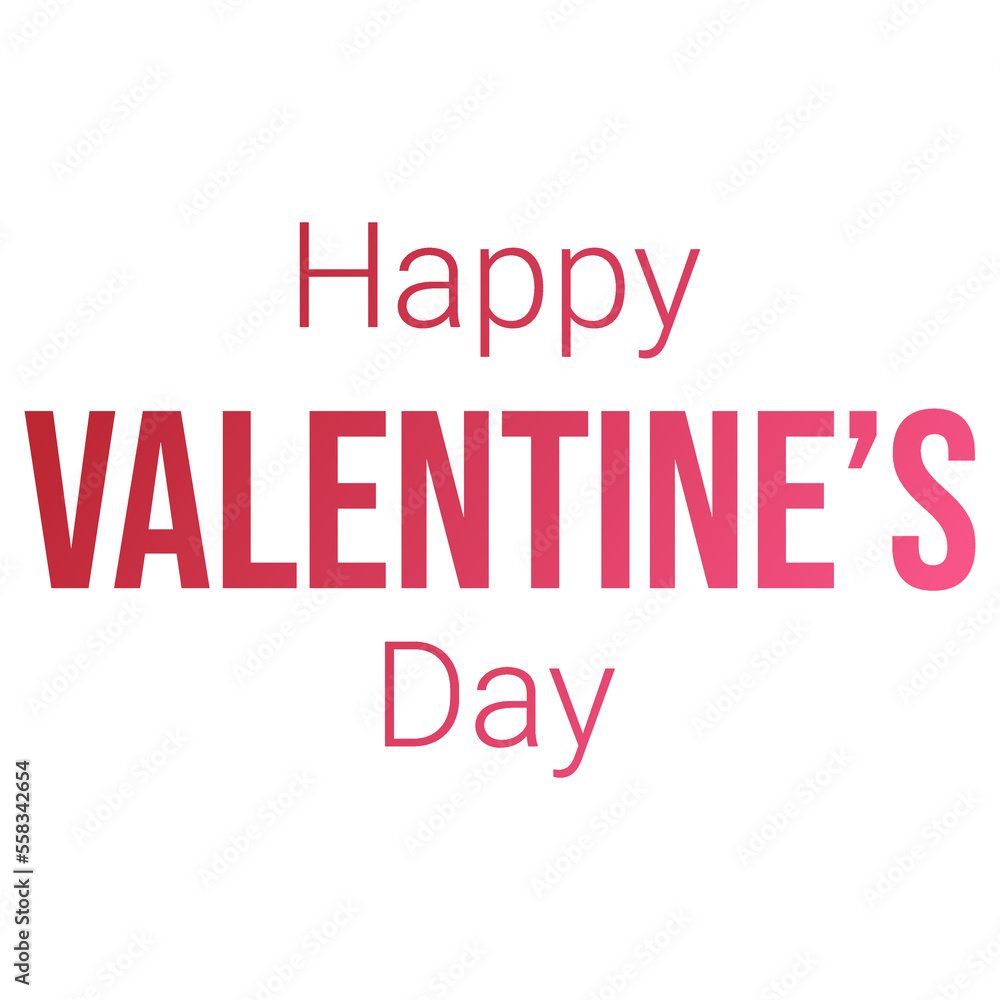 Greeting inscription Happy Valentine's Day red pink gradient Greeting inscription Happy Valentine's Day red pink gradient