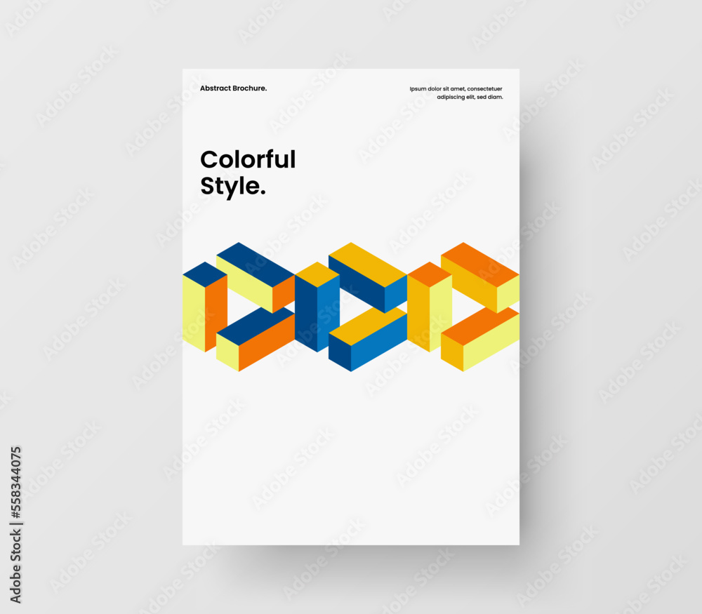 Isolated mosaic shapes corporate brochure template. Modern journal cover A4 design vector layout.