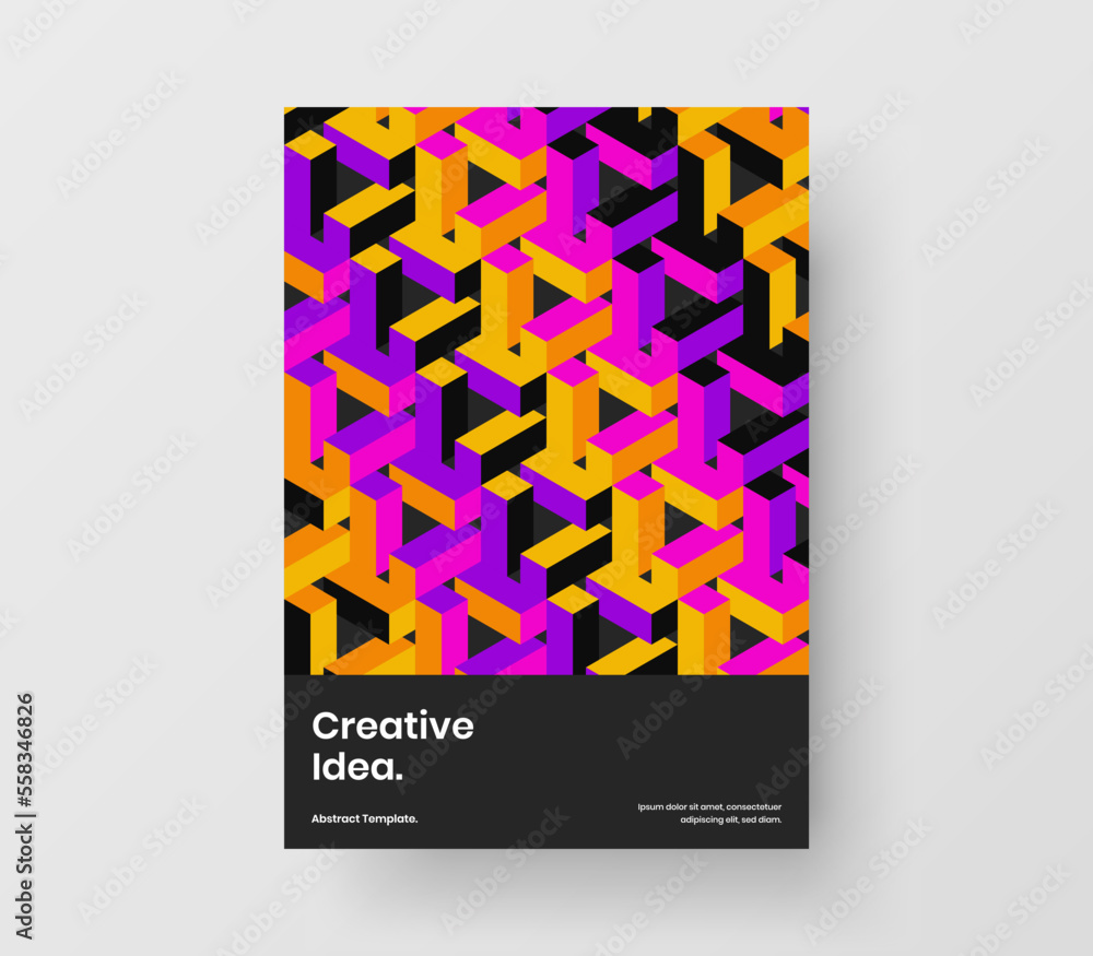 Bright banner vector design illustration. Vivid geometric shapes corporate brochure layout.