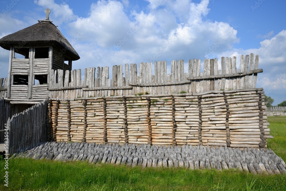 Gród w Biskupinie, stanowisko archeologiczne, architektura, park, stary
