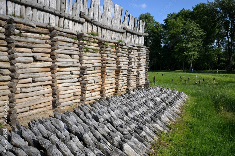 Gród w Biskupinie, stanowisko archeologiczne, architektura, park, stary