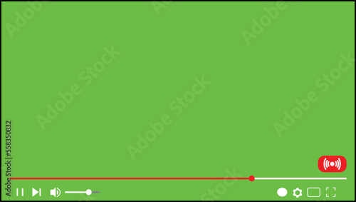 Live video streaming chroma key player frame template, broadcasting vector illustration