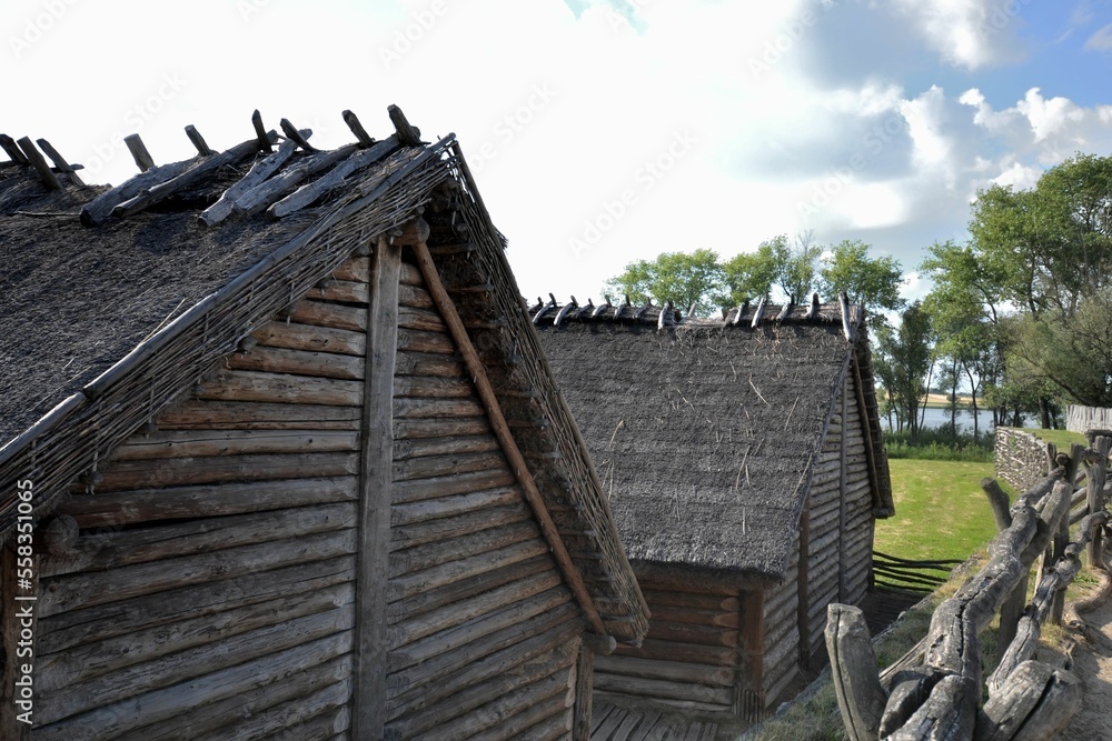 Gród w Biskupinie, stanowisko archeologiczne, architektura, park, stary