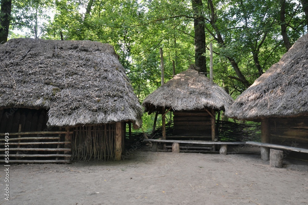Gród w Biskupinie, stanowisko archeologiczne, architektura, park, stary, krajobraz, historia, średniowieczna Gród w Biskupinie, stanowisko archeologiczne, architektura, park, stary, krajobraz, historia, średniowieczna