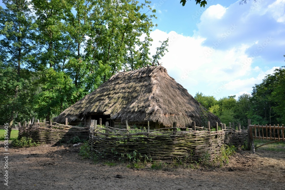 Gród w Biskupinie, stanowisko archeologiczne, architektura, park, stary