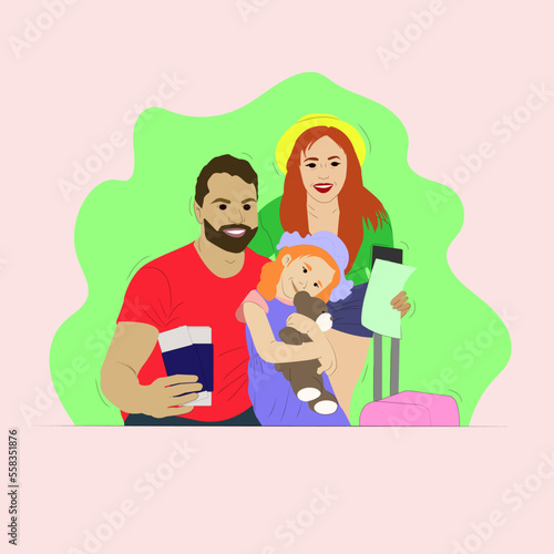 Characters tourists family