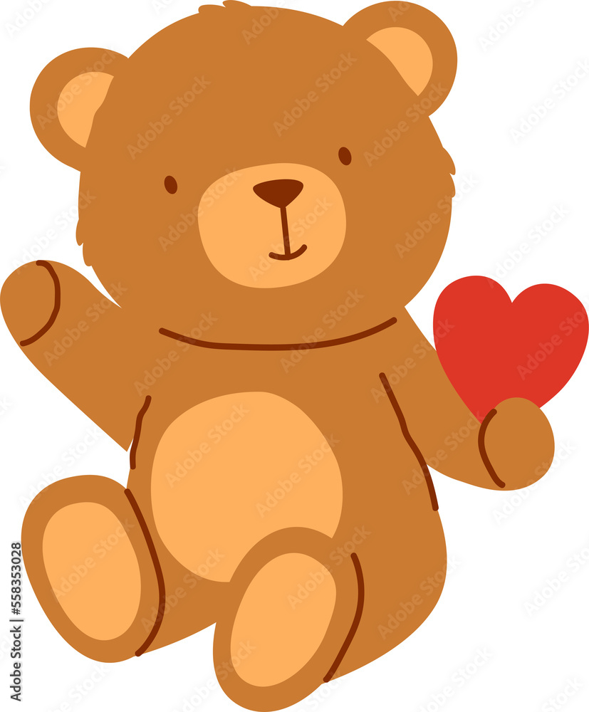 Cute bear with red heart Cute bear with red heart