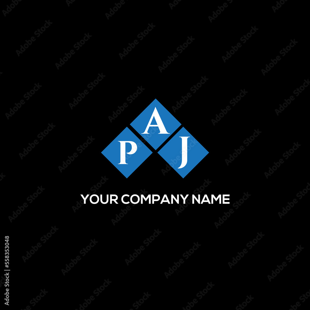 Fototapeta premium PAJ letter logo design on black background. PAJ creative initial PAJ letter logo design on black background. PAJ creative initials letter logo concept. PAJ letter design. 
