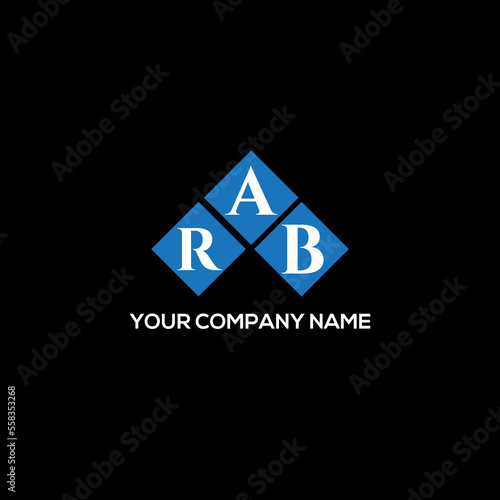 RAB letter logo design on BLACK background. RAB creative initials letter logo concept. RAB letter design.