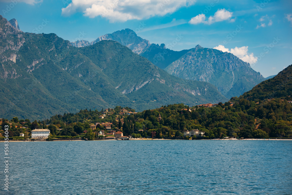 Veiw of beautiful lake Como in Italy in summer