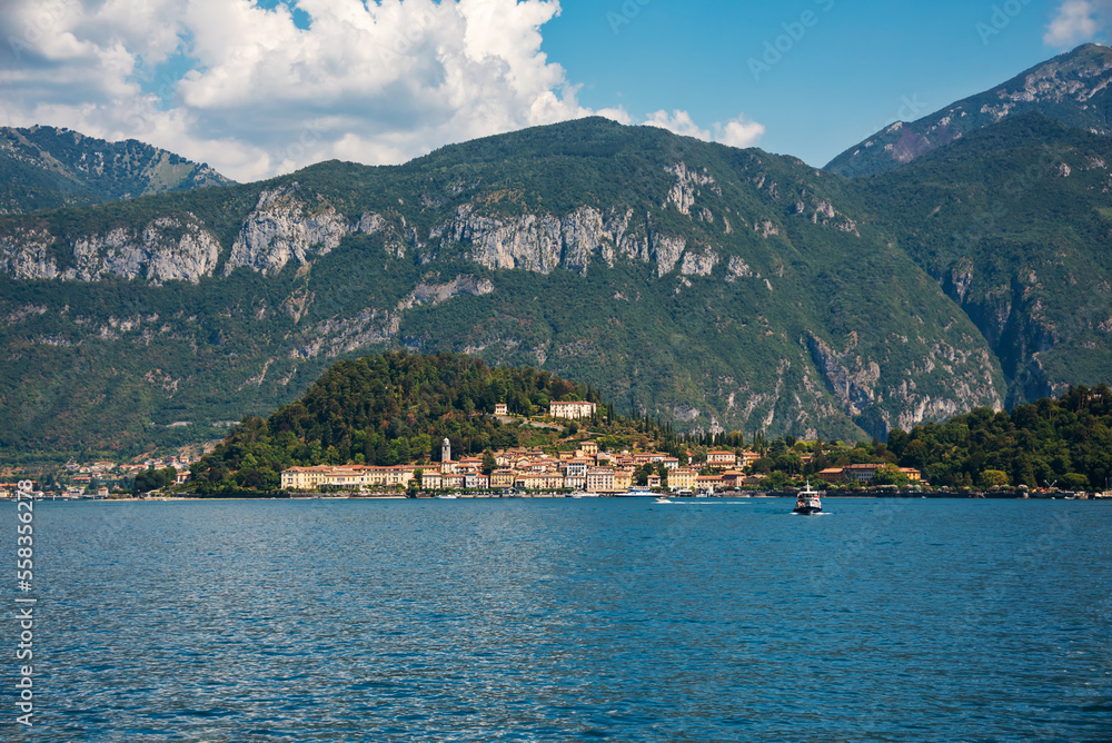 Veiw of beautiful lake Como in Italy in summer