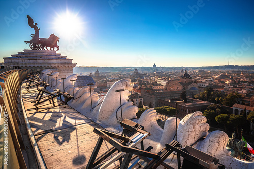 Eternal city of Rome view from Terrazza delle Quadrighe photo