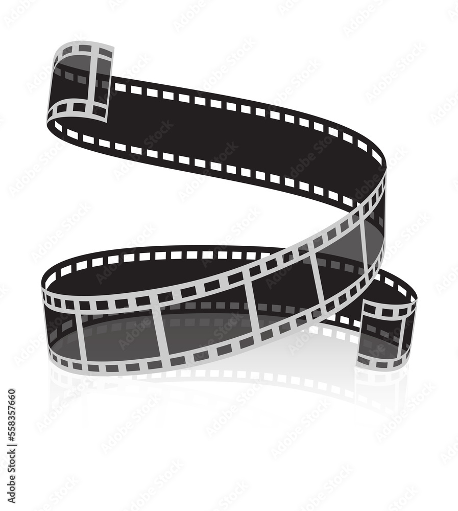 Film tape twisted. isolated. PNG