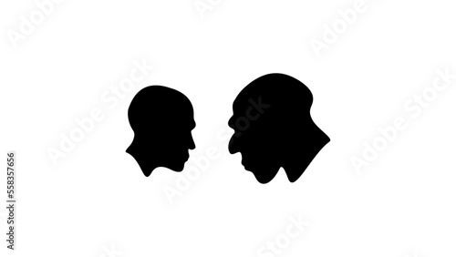 neanderthal silhouette, Neanderthals vs Homosapiens, hight qyality vector