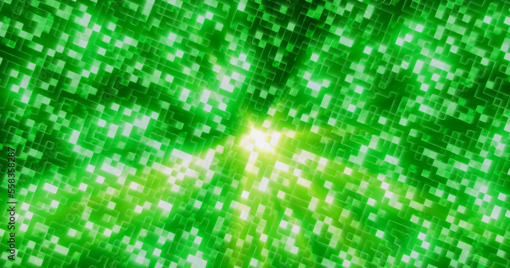 Abstract background of green shiny mirror iridescent squares and rectangles digital hi-tech Abstract background of green shiny mirror iridescent squares and rectangles digital hi-tech