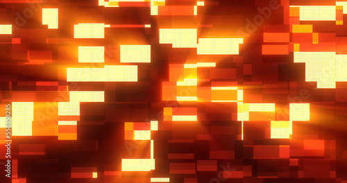 Abstract glowing light orange futuristic energy lines and stripes rectangular magic hi-tech flying horizontally. Abstract background