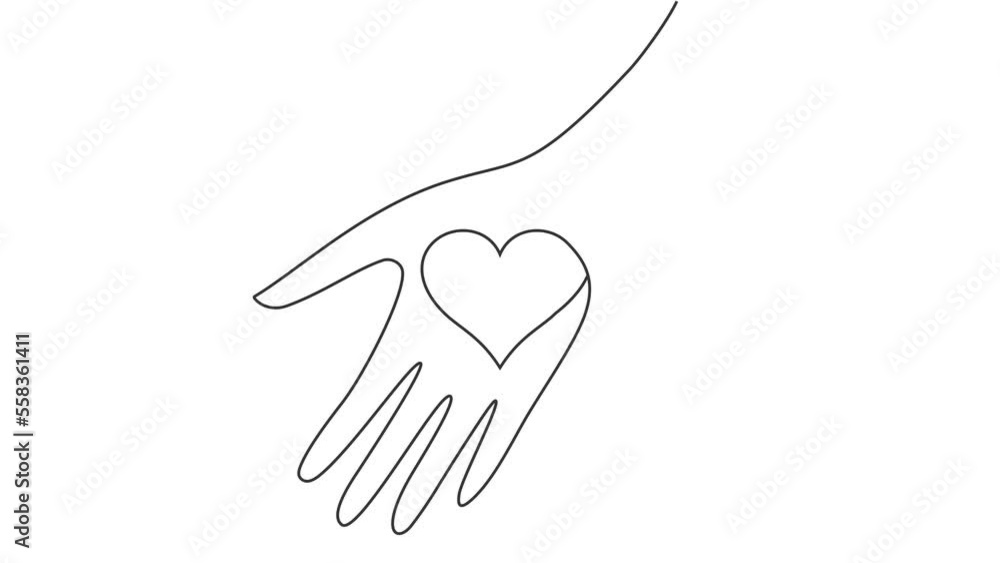Continuous Thin Line Heart in Hands Drawing Animation, Minimalist Love Symbol, One Line Art Valentine Draw, Wedding Outline Drawing Continuous Thin Line Heart in Hands Drawing Animation, Minimalist Love Symbol, One Line Art Valentine Draw, Wedding Outline Drawing