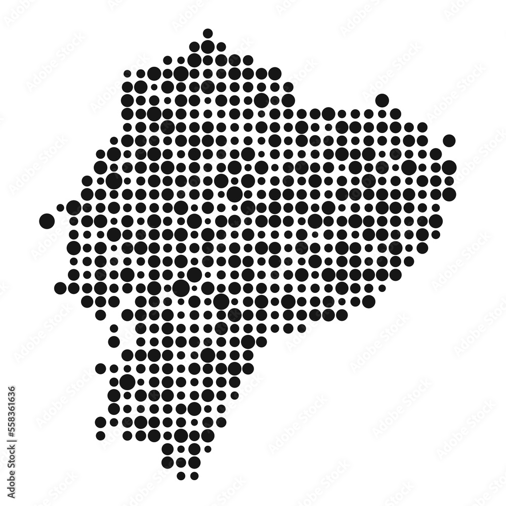 Ecuador Silhouette Pixelated pattern map illustration