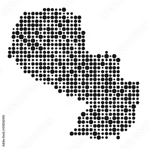 Paraguay Silhouette Pixelated pattern map illustration