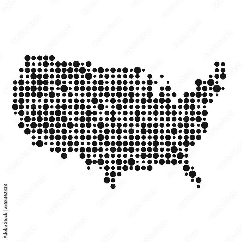 United states Silhouette Pixelated pattern map illustration