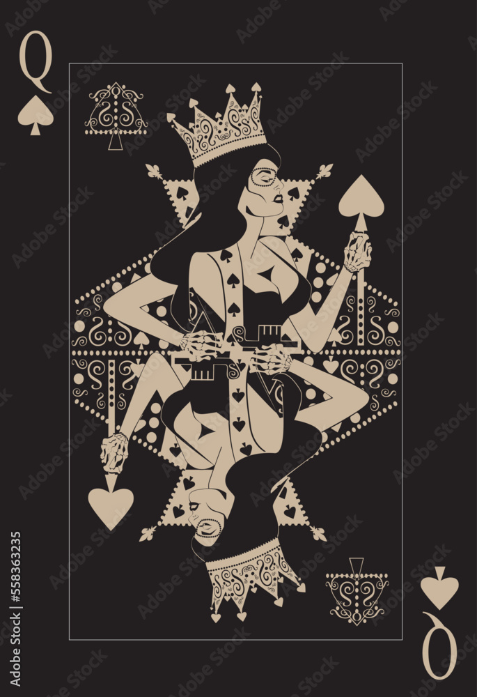 Queen of Clubs card