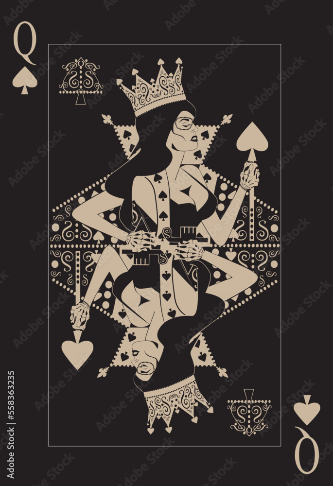 Queen of Clubs card Queen of Clubs card