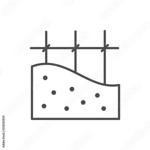 Reinforced concrete line outline icon