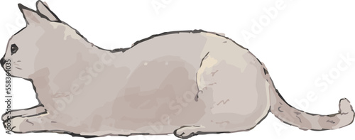 Áå´„ÅÆÊ∞¥ÂΩ©È¢®ÊâãÊèè„Åç„Ç§„É©„Çπ„Éà