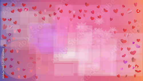 Pink hearts background. Bokeh like background in pink with pink and red hearts. Meant for Valentine's day or general Love background