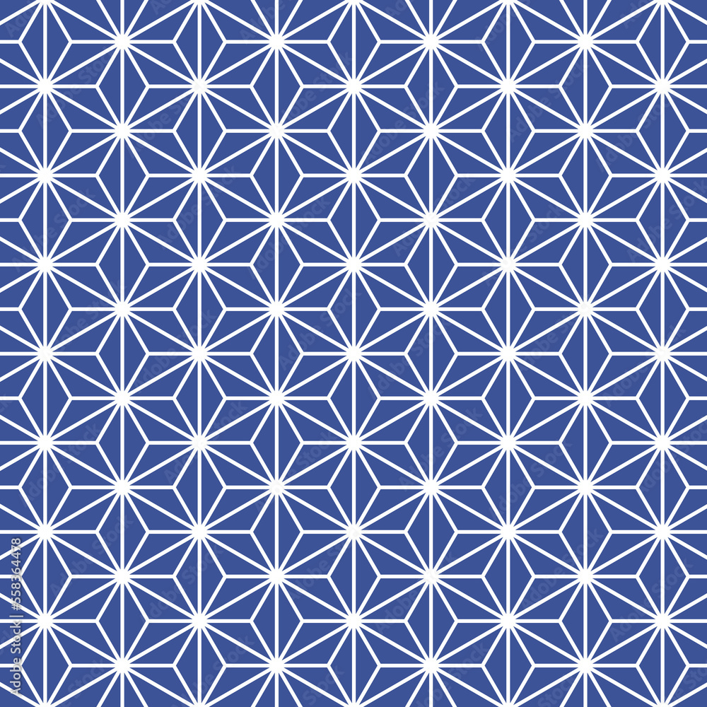 Fototapeta premium 麻の葉模様 ９月 サファイアカラーSapphire 慈愛 誠実