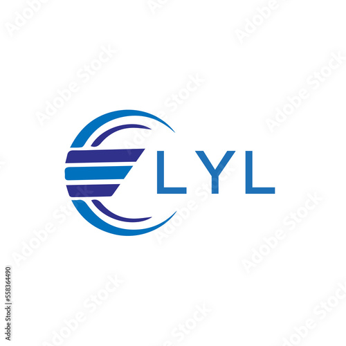 LYL letter logo. LYL blue image on white background. LYL vector logo design for entrepreneur and business. LYL best icon.		
 photo