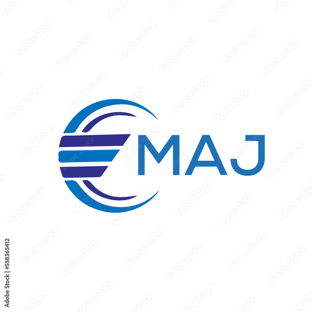 MAJ letter logo. MAJ blue image on white background. MAJ vector logo ...