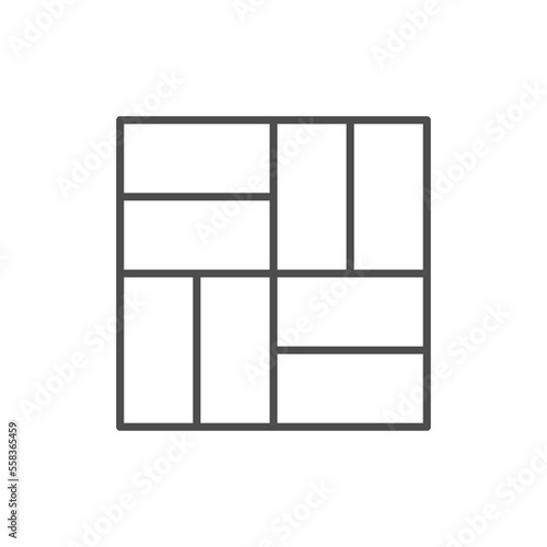 Paving slabs line outline icon