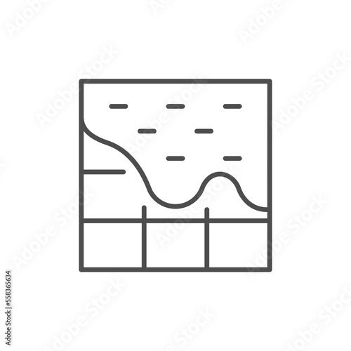 Concrete floor pouring line outline icon
