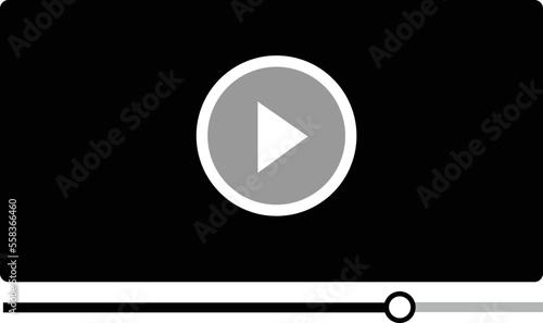 Multimedia video player shape. Live video streaming icon, broadcasting pictogram vector illustration