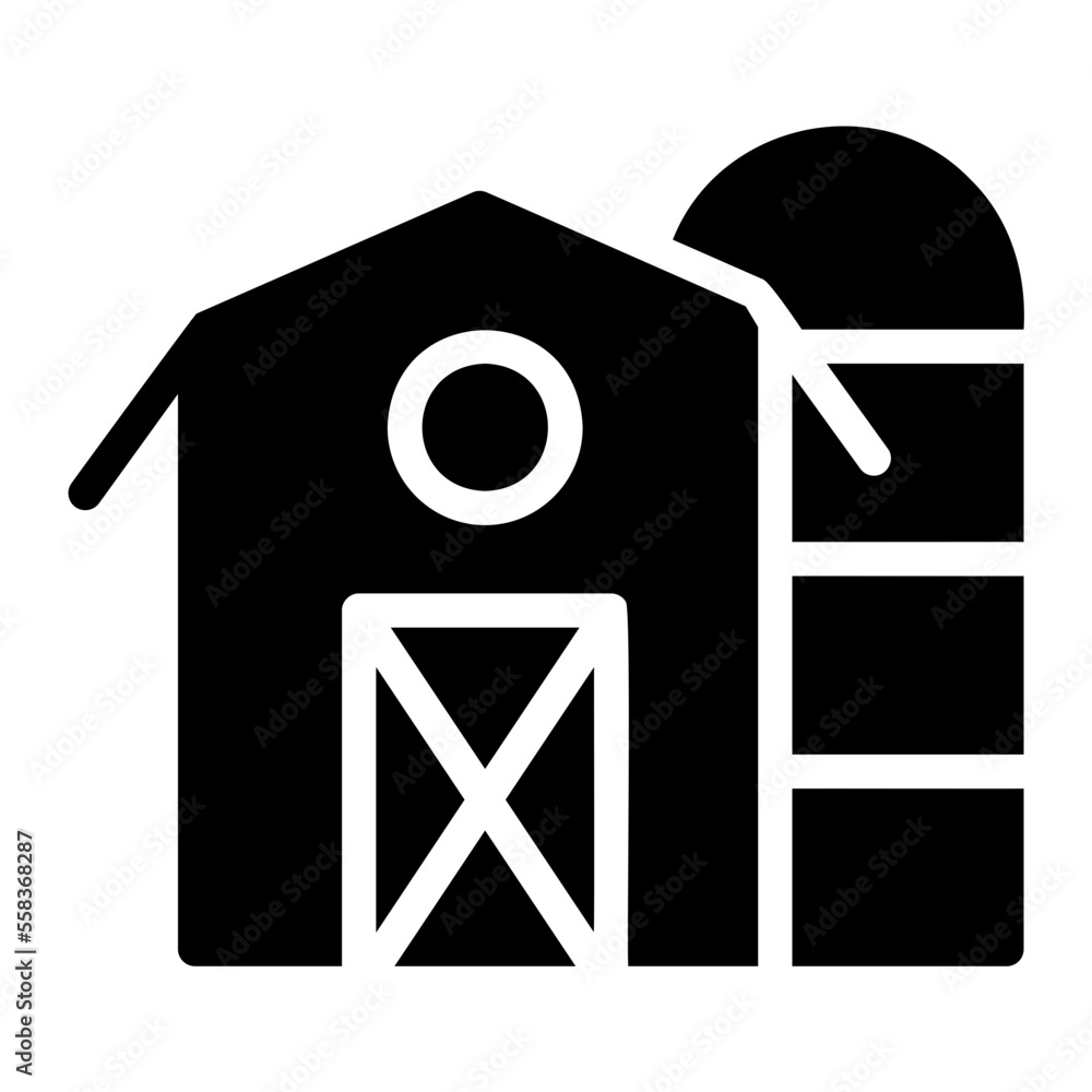 barn glyph icon