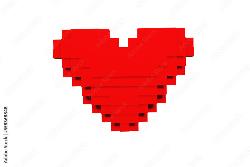 Fototapeta premium broken heart with broken wall Heart health icon, cartoon ,3D, 